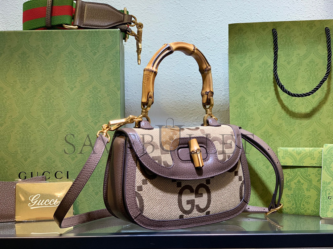  GUCCI BAMBOO 1947 JUMBO SMALL TOP HANDLE BAG 675797 (21*15*7cm)